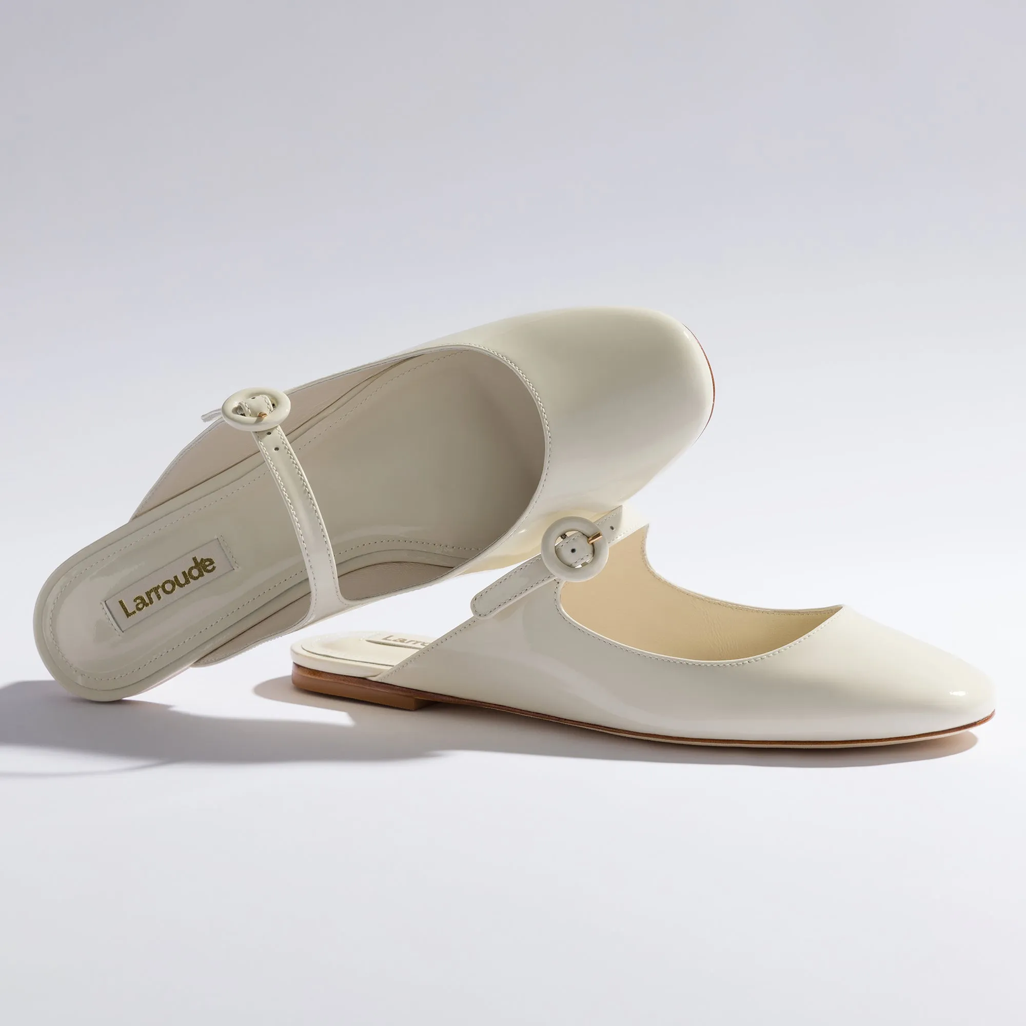 Blair Ivory Patent Leather Mule