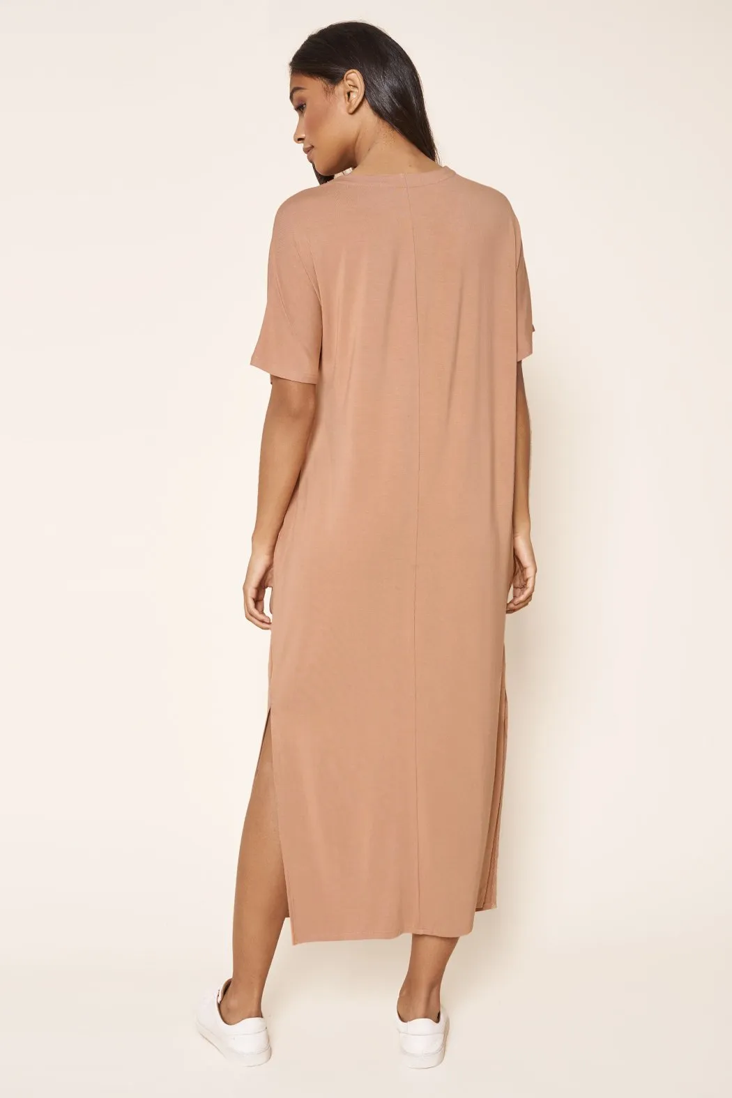 Blanca Jersey Knit Draped Maxi Dress