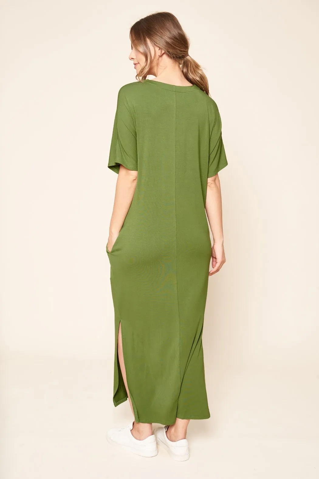 Blanca Jersey Knit Draped Maxi Dress