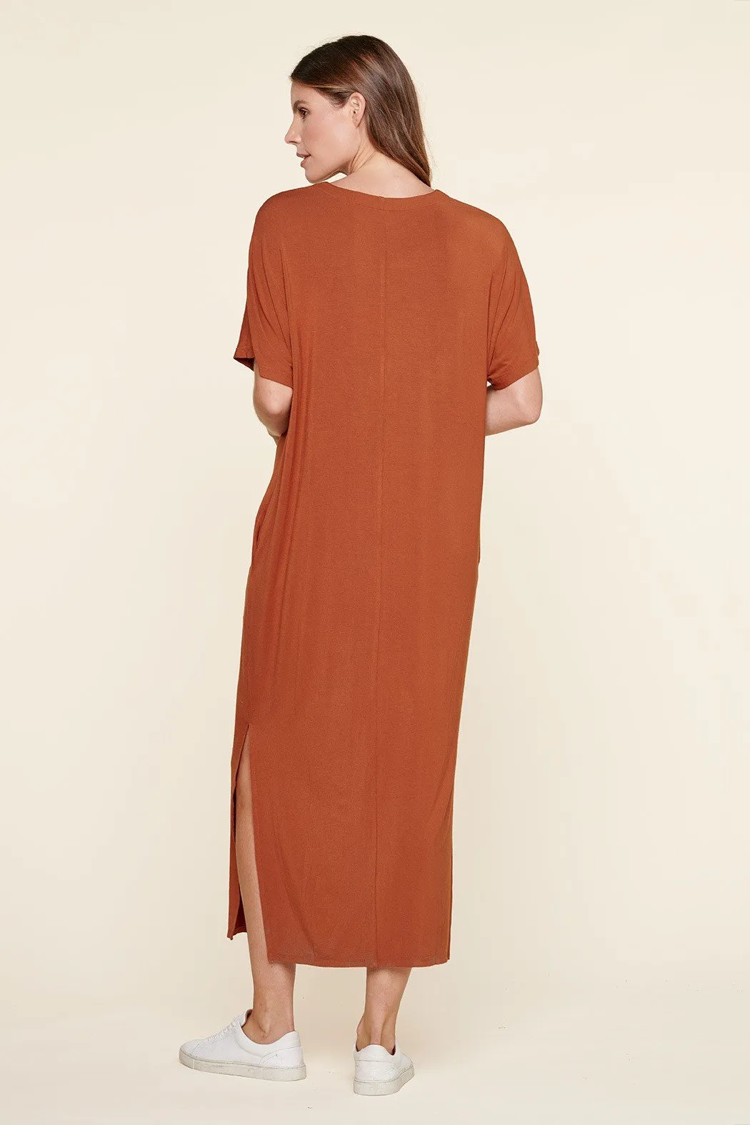 Blanca Jersey Knit Draped Maxi Dress