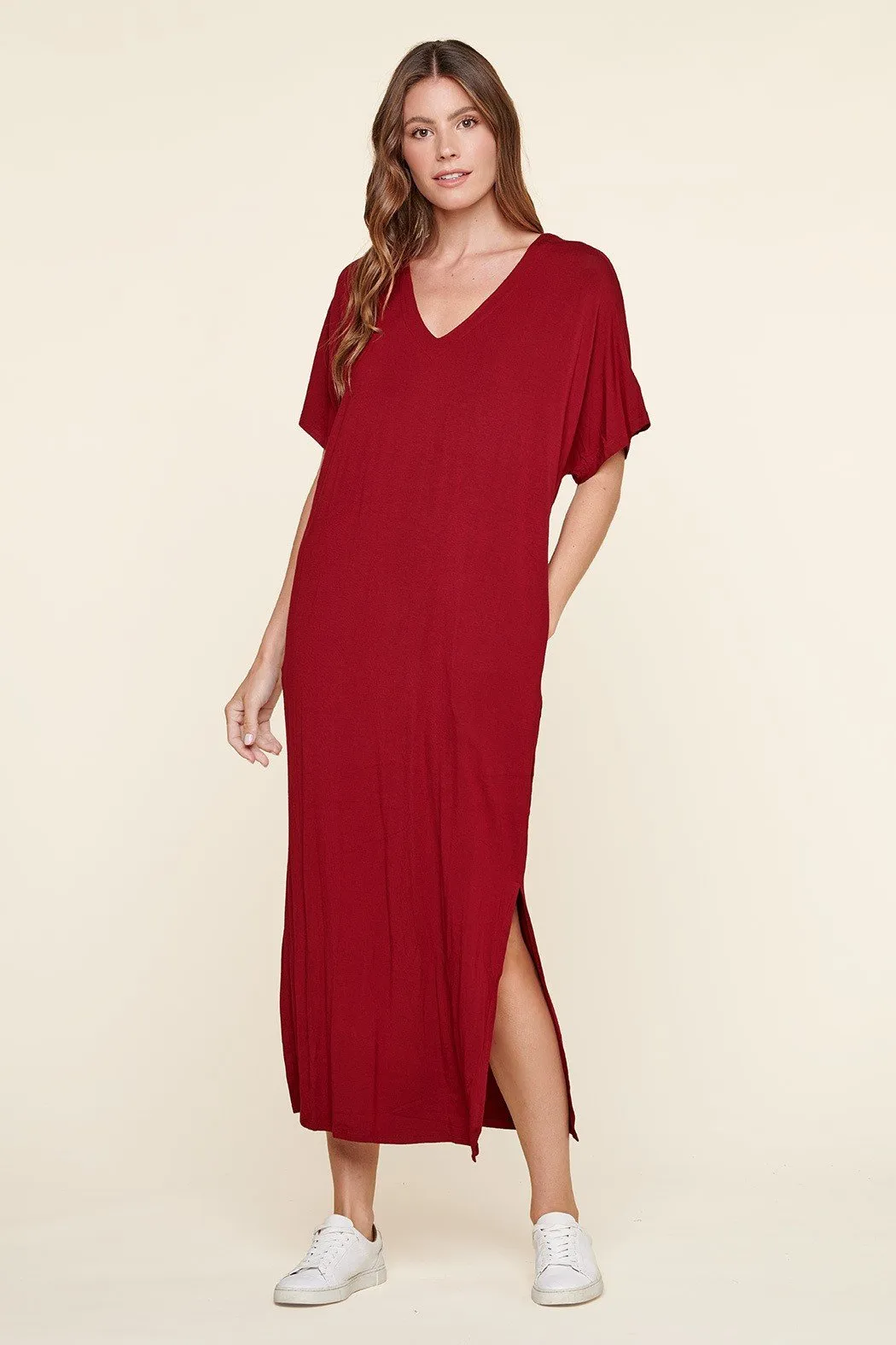 Blanca Jersey Knit Draped Maxi Dress