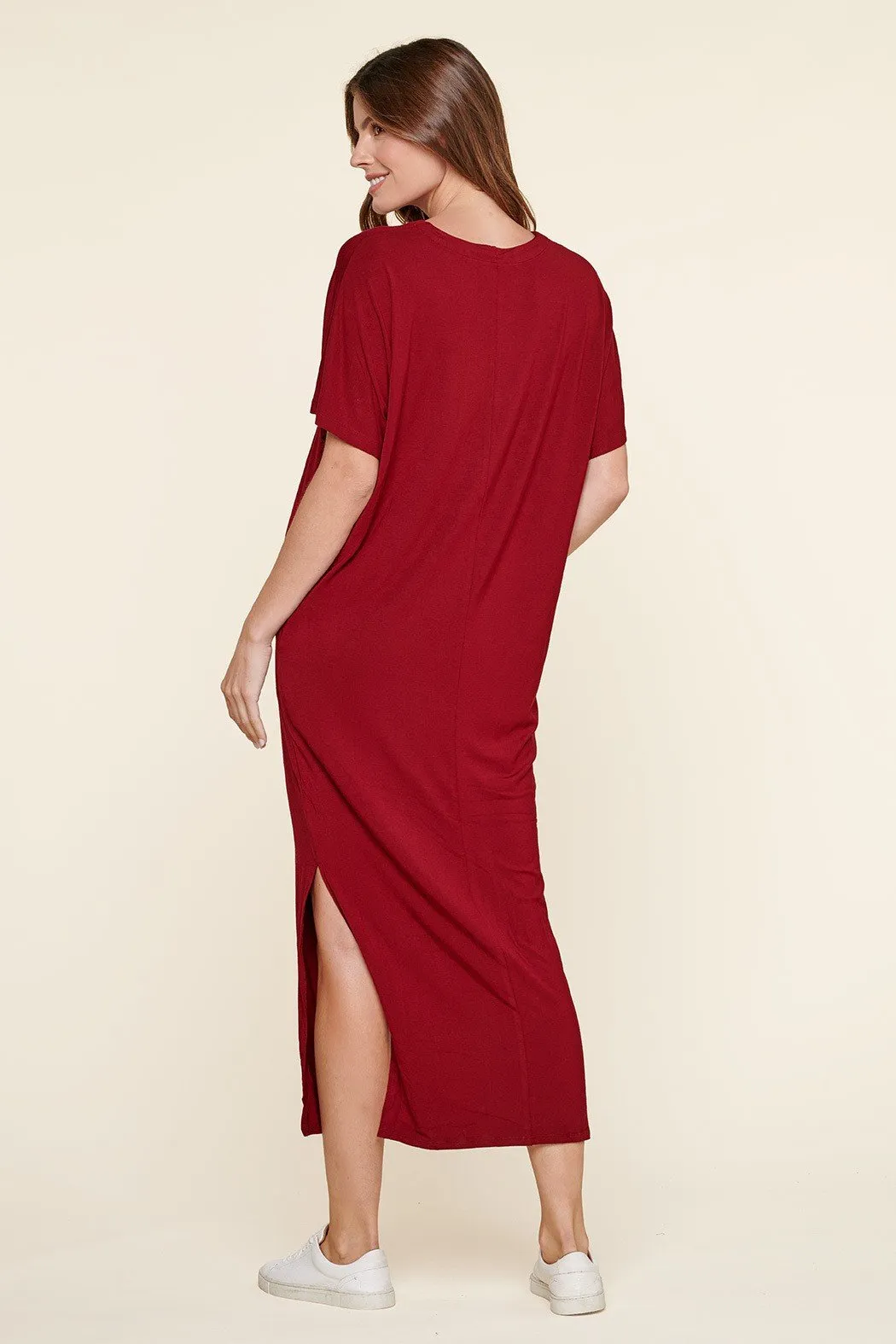 Blanca Jersey Knit Draped Maxi Dress