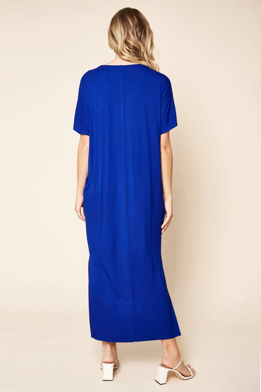 Blanca Jersey Knit Draped Maxi Dress