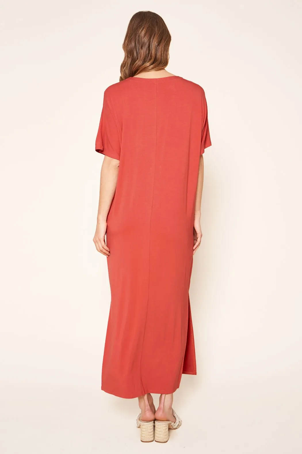 Blanca Jersey Knit Draped Maxi Dress