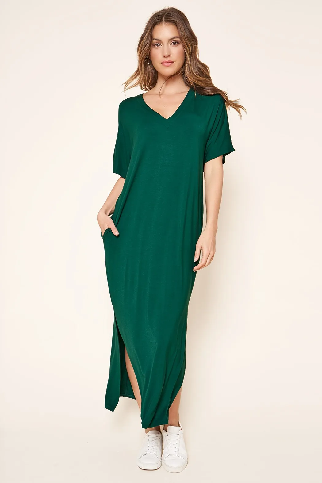 Blanca Jersey Knit Draped Maxi Dress