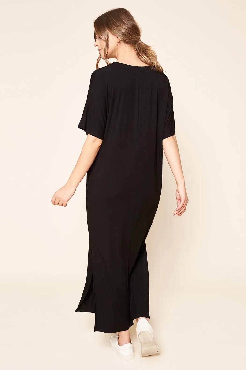 Blanca Jersey Knit Draped Maxi Dress