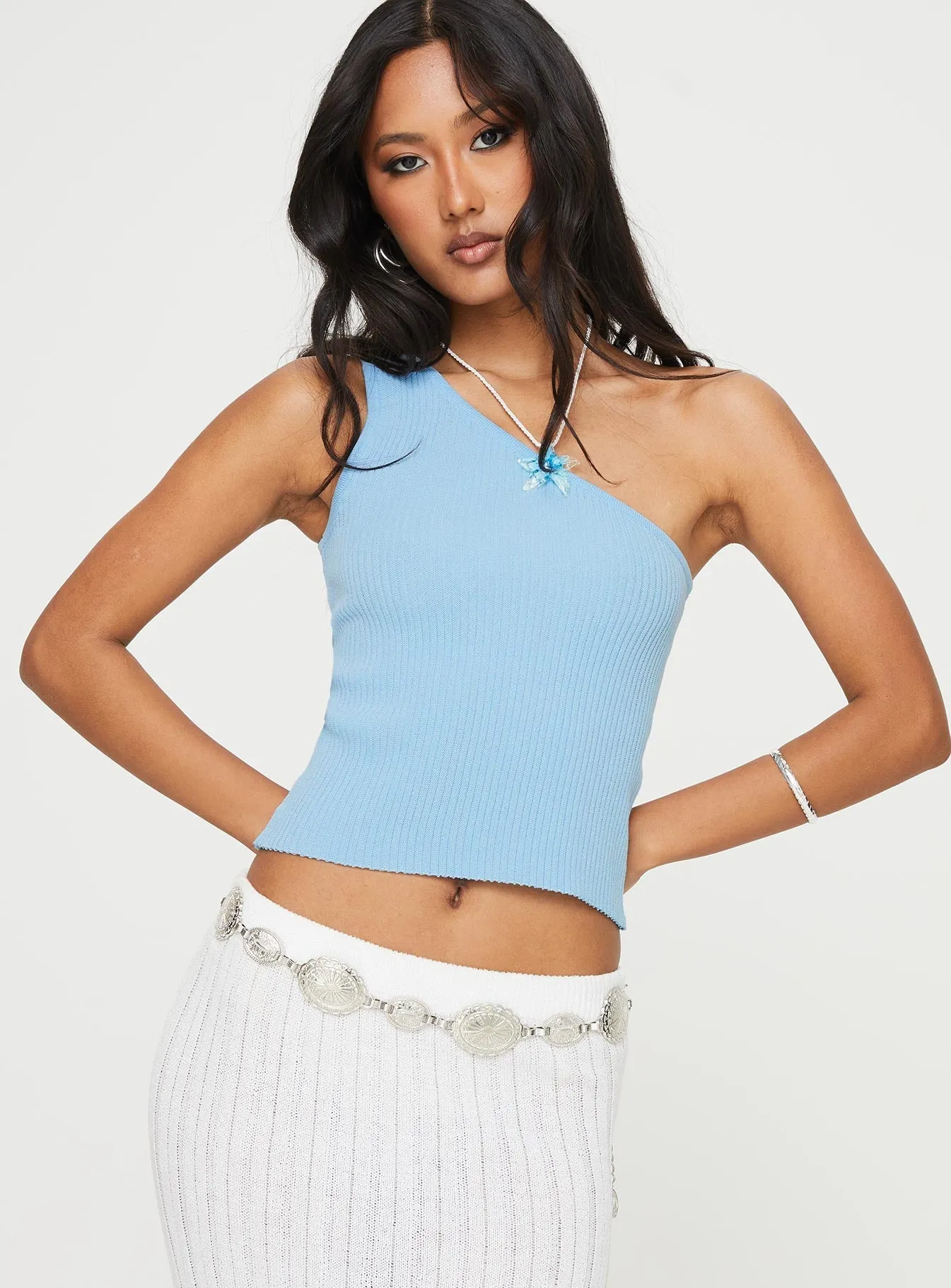 Blue Denham One Shoulder Top