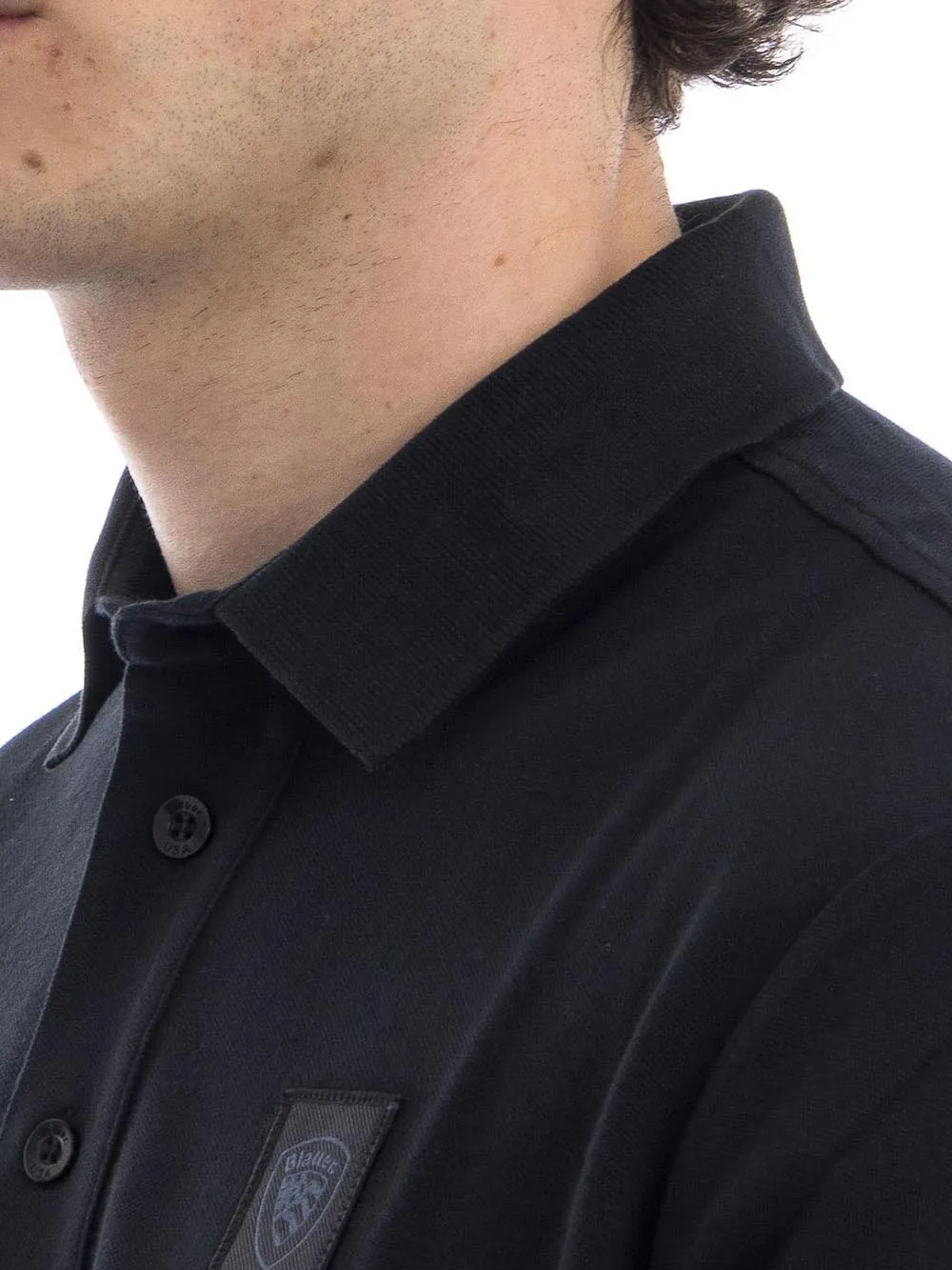 Blue Men's Polo Shirt 23sblut02429 006542 Black