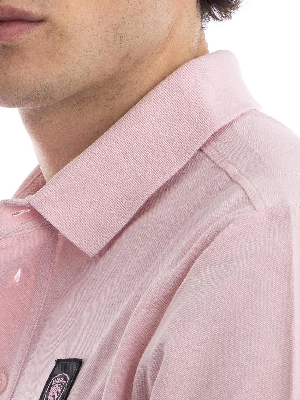 Blue Men's Polo Shirt Light Pink