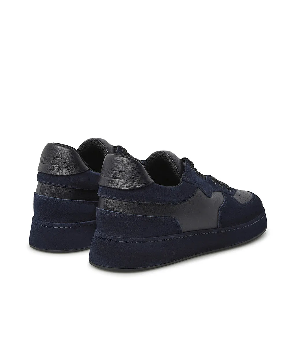 Blue nappa leather and suede sneakers