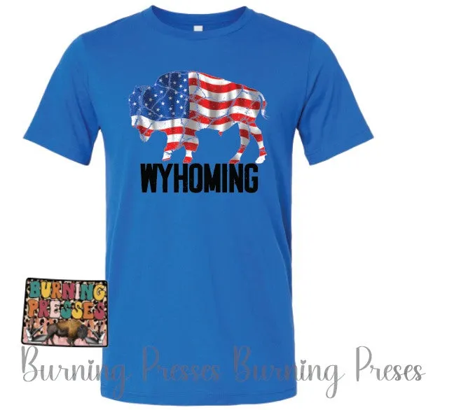 Blue or Grey WYHOMING T-shirt