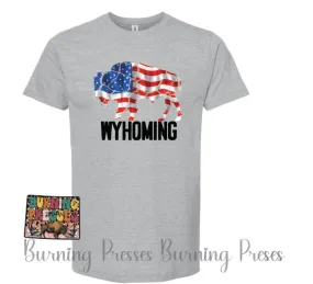 Blue or Grey WYHOMING T-shirt