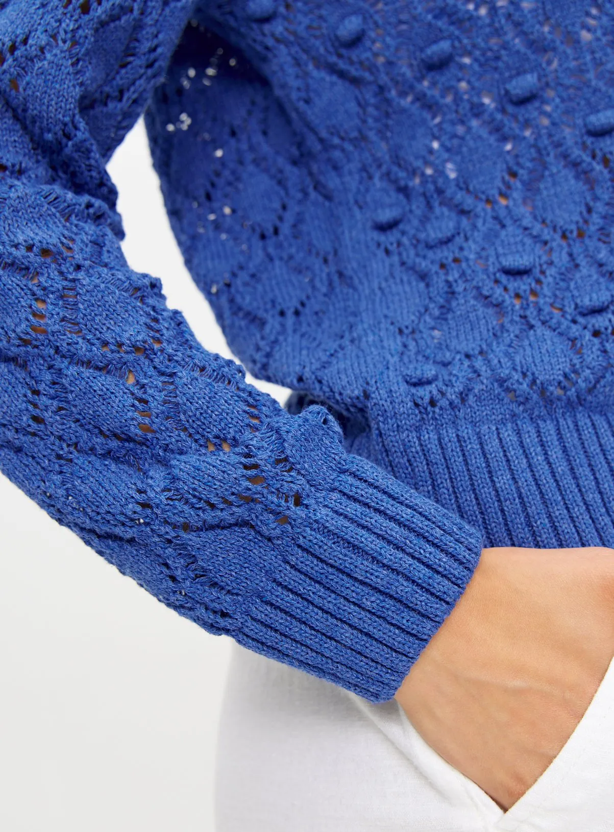 Blue Pointelle Bobble Crew Neck Jumper 16 by Tu Clothing.