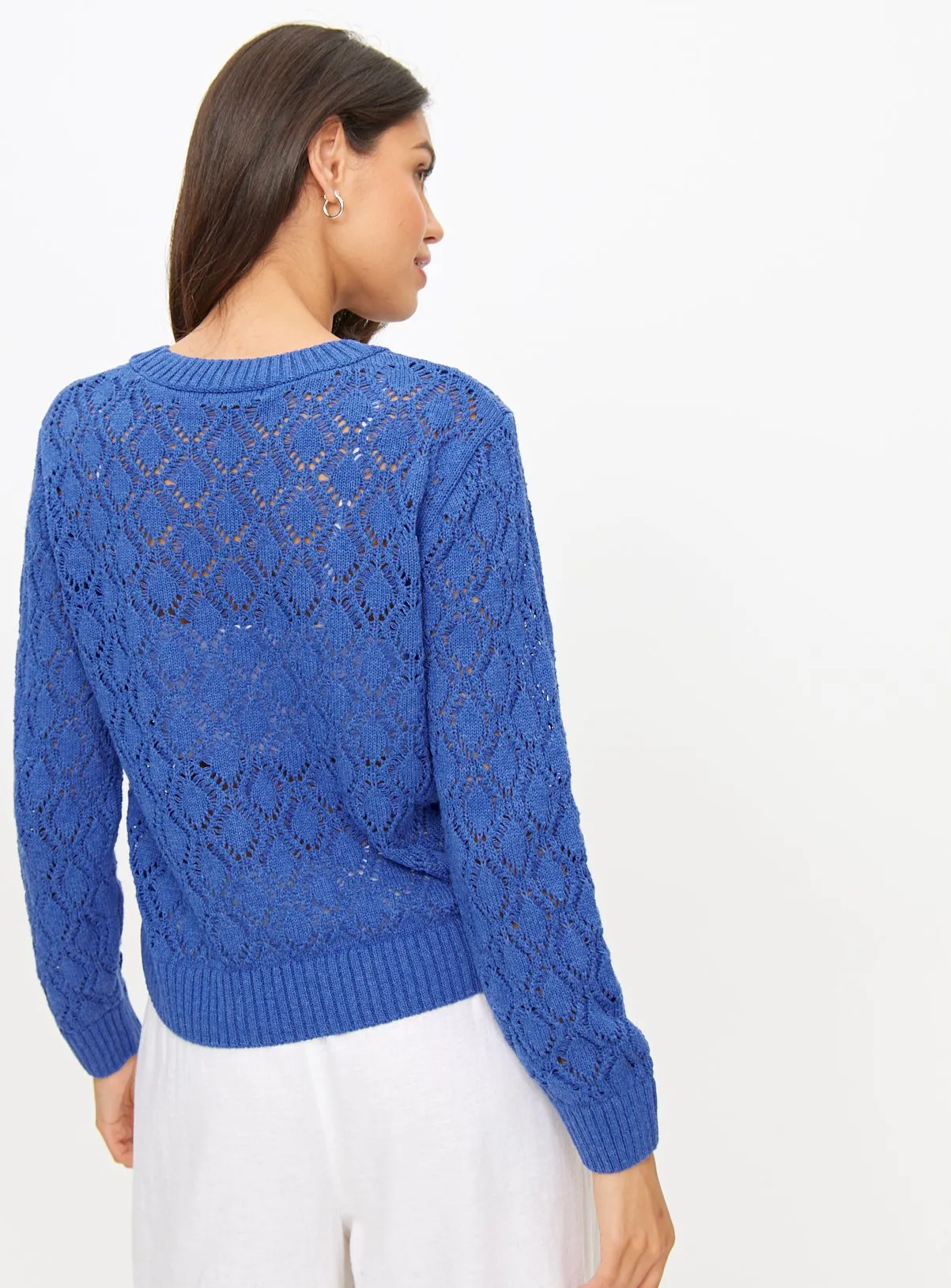 Blue Pointelle Bobble Crew Neck Jumper 16 by Tu Clothing.