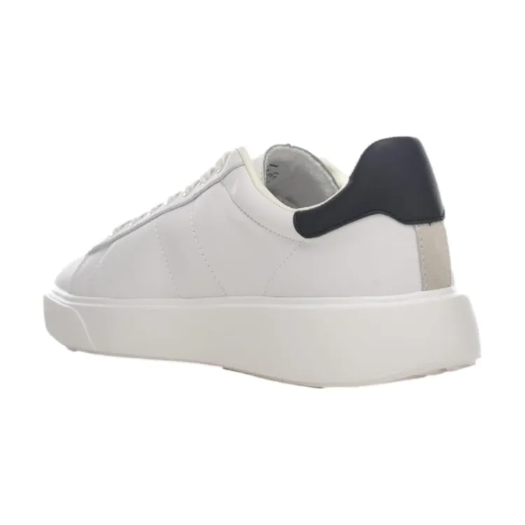 Blue S4BUCK02 Men's Lace-Up White Sneakers.