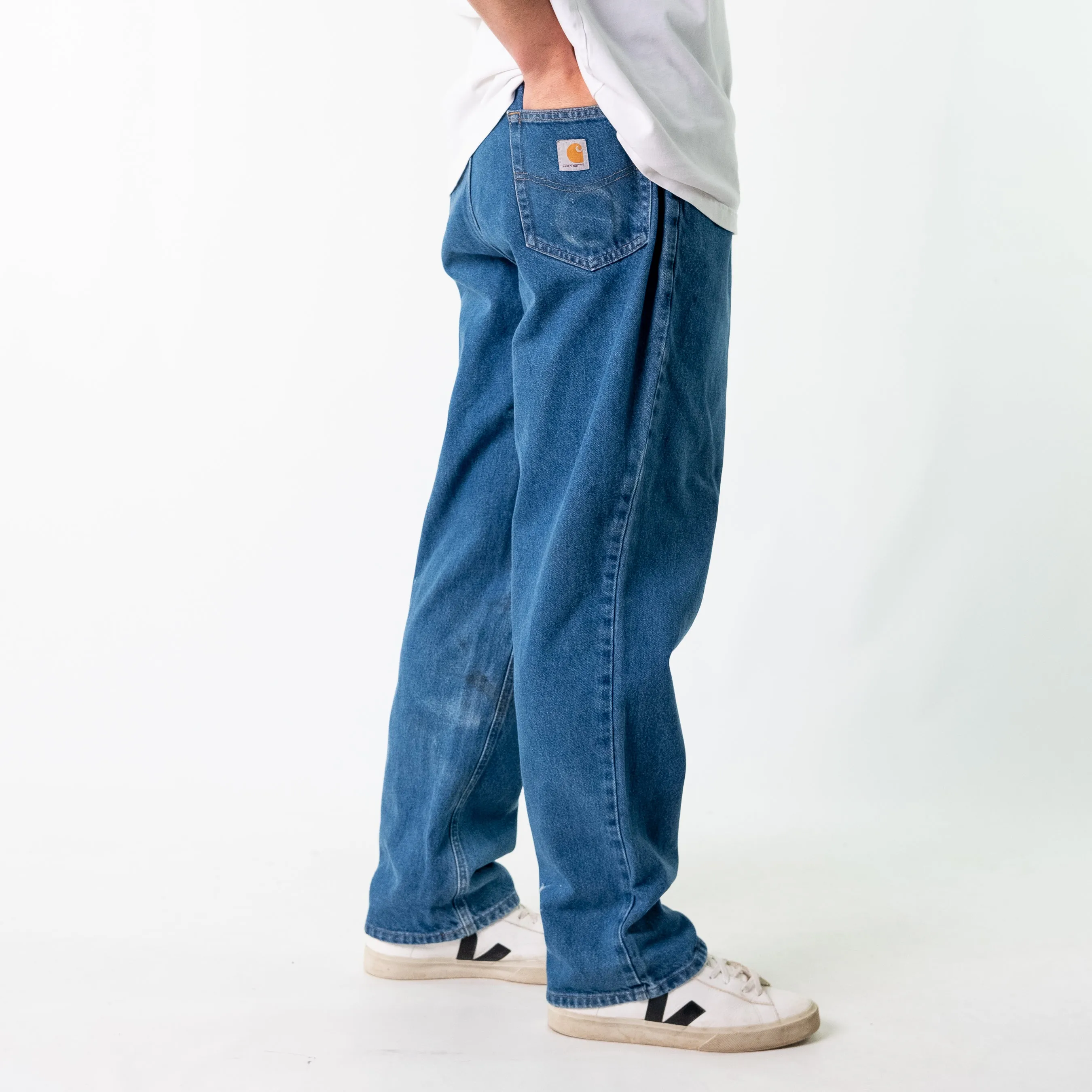 Blue y2ks Carhartt Denim Jeans Baggy Pants (38x32)