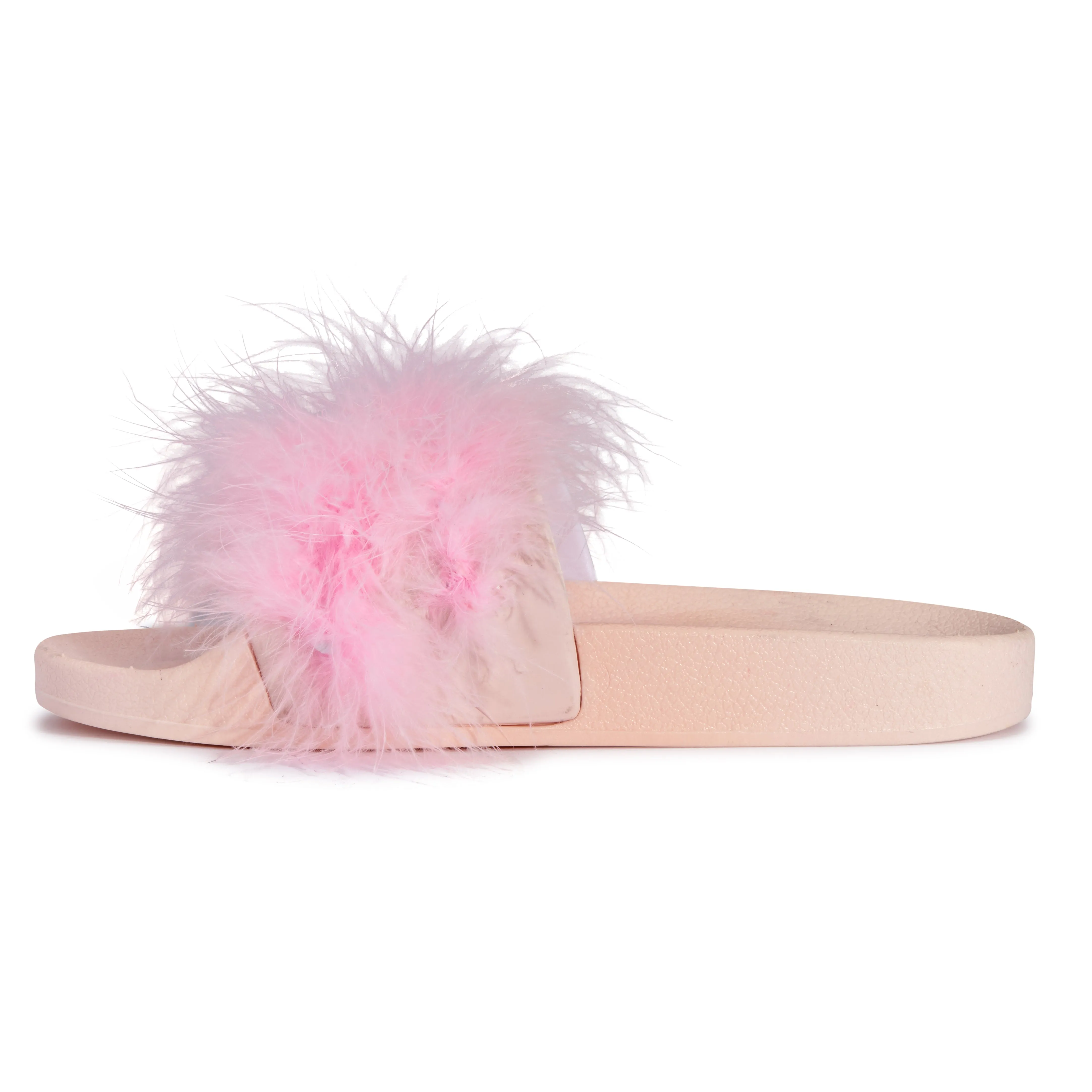 Blush Feather Flat Sliders