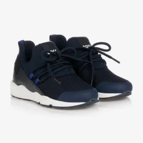 Boys Navy Blue Logo Trainers