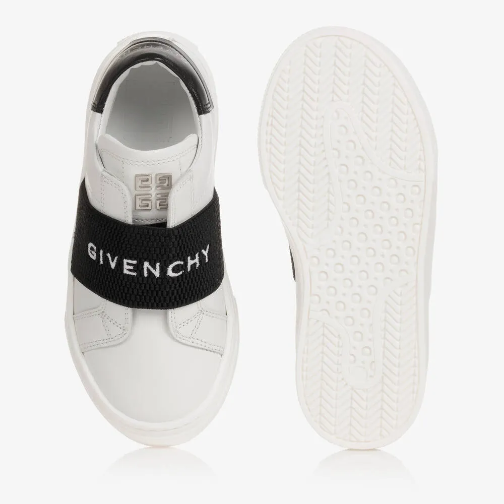 Boys White Leather 4G Trainers