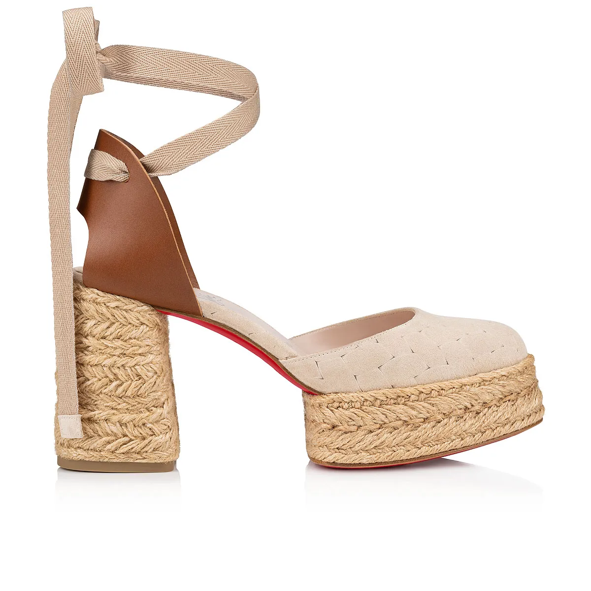 Brigissima 85 mm Espadrilles - Braided calf leather - Leche - Women