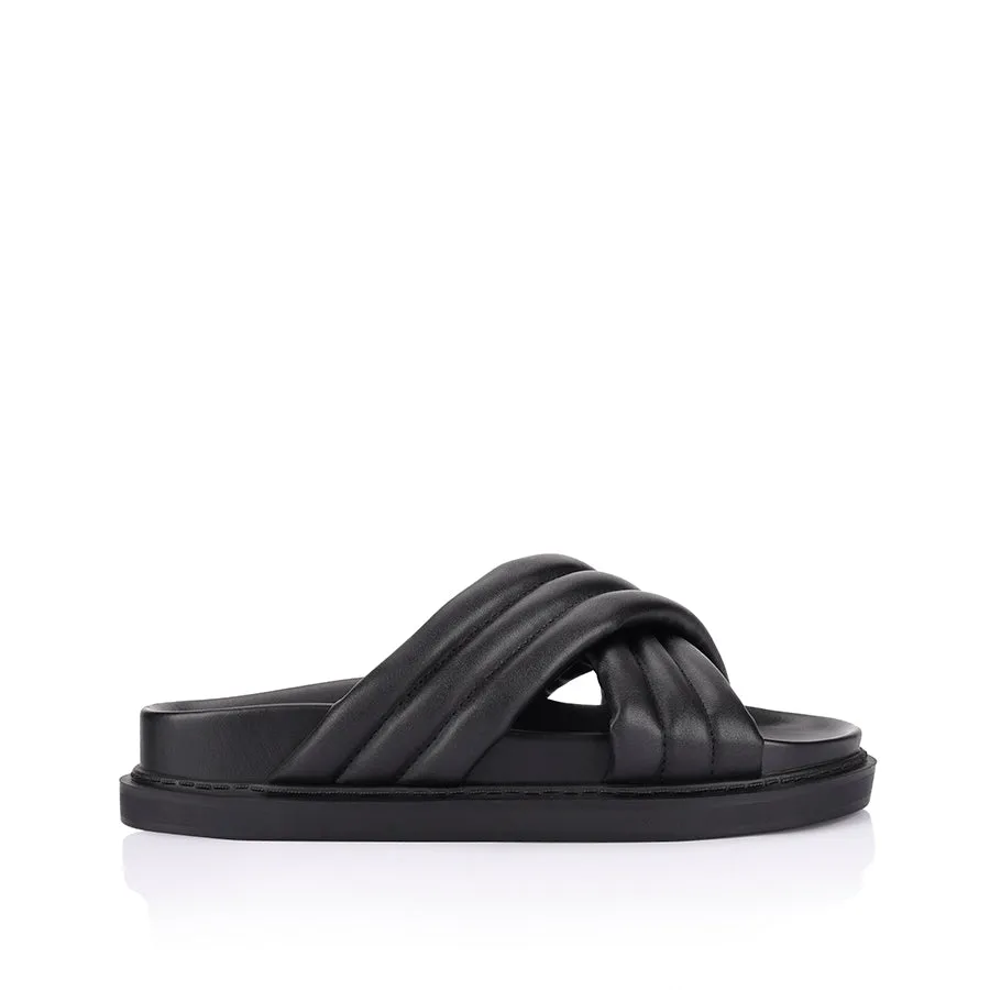 Britney Footbed Slides - Black