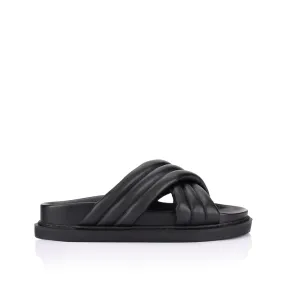 Britney Footbed Slides - Black