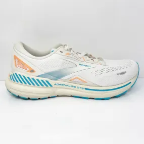 Brooks Womens Adrenaline GTS 23 1203811B152 White Running Shoes Sneakers Sz 10 B