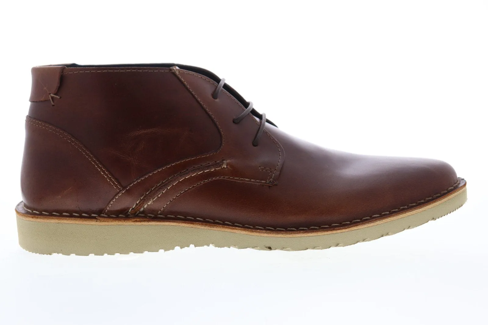 Brown Leather Lace Up Chukka Boots by Steve Madden for Men