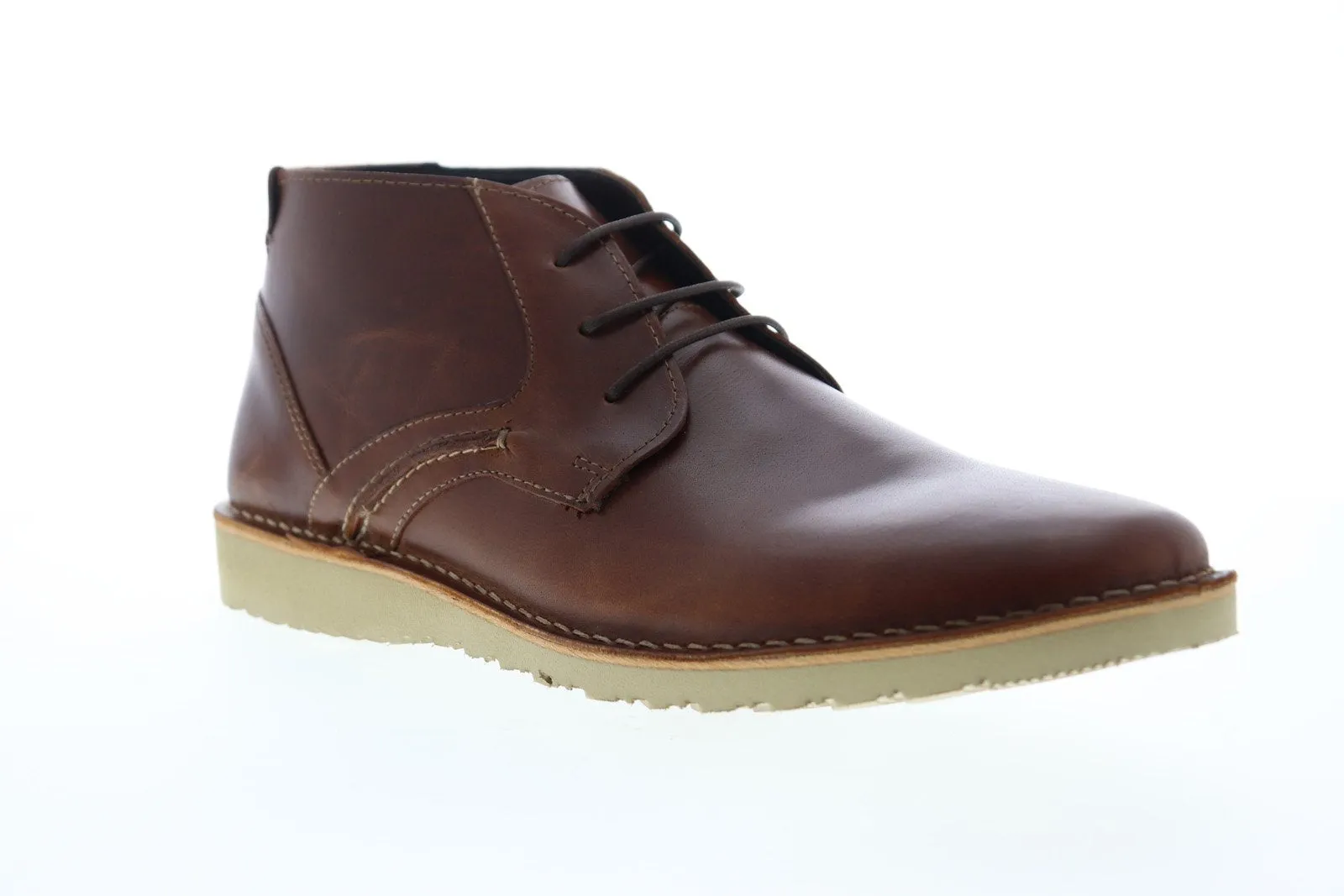 Brown Leather Lace Up Chukka Boots by Steve Madden for Men