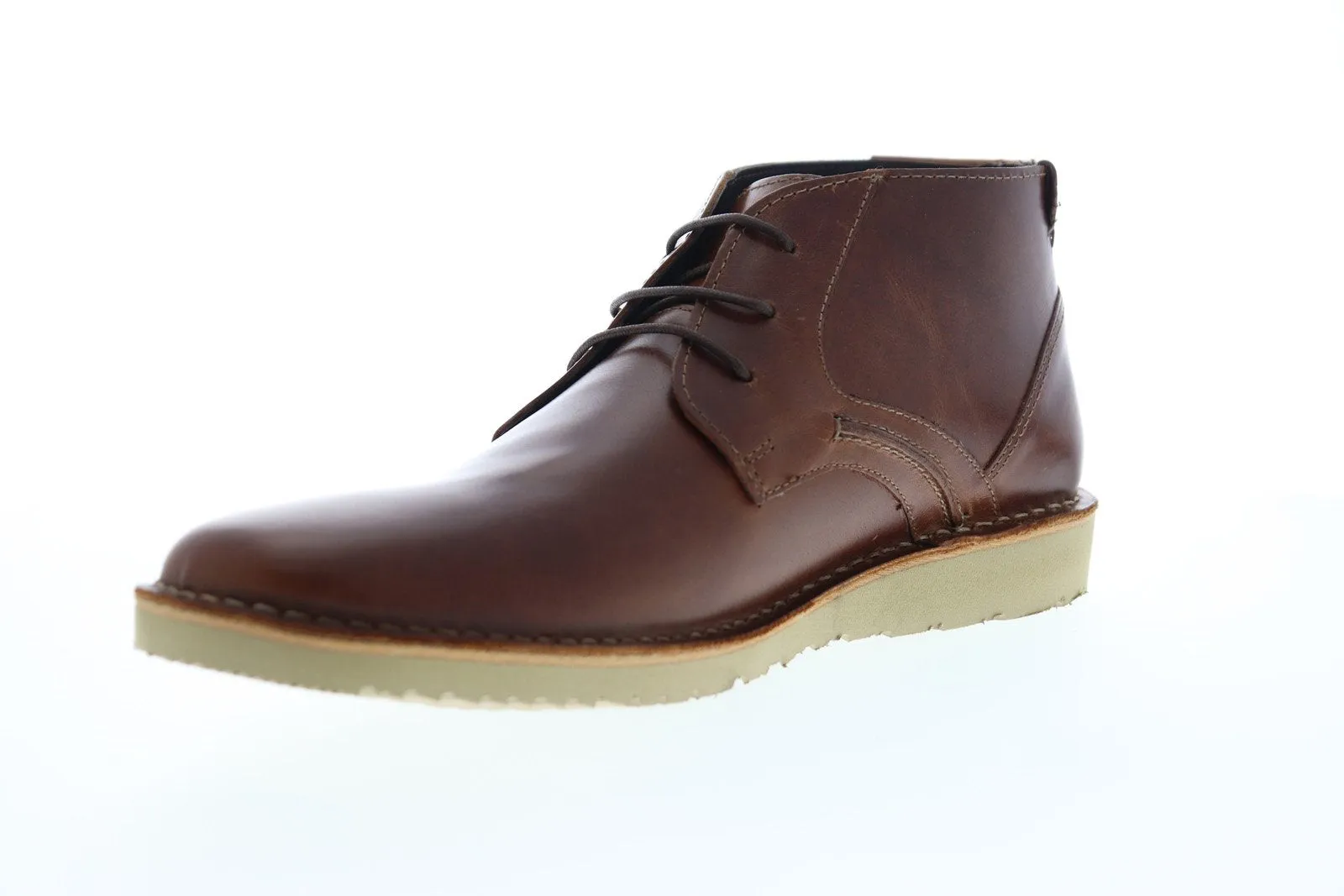 Brown Leather Lace Up Chukka Boots by Steve Madden for Men