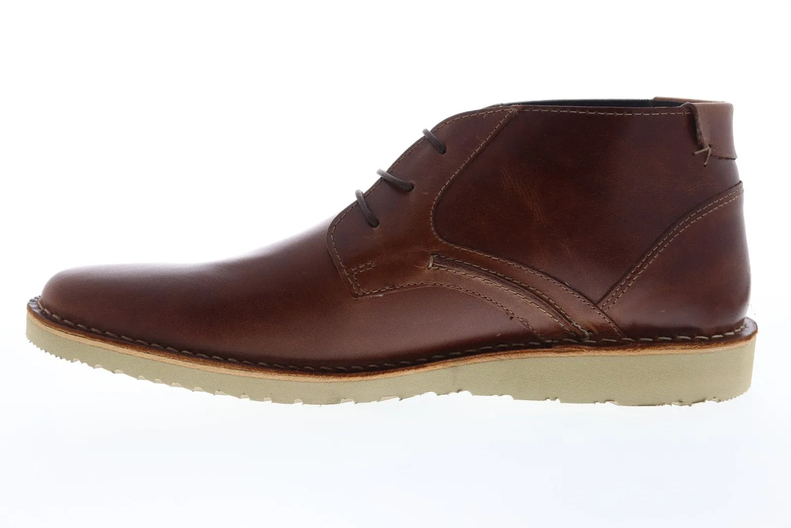 Brown Leather Lace Up Chukka Boots by Steve Madden for Men