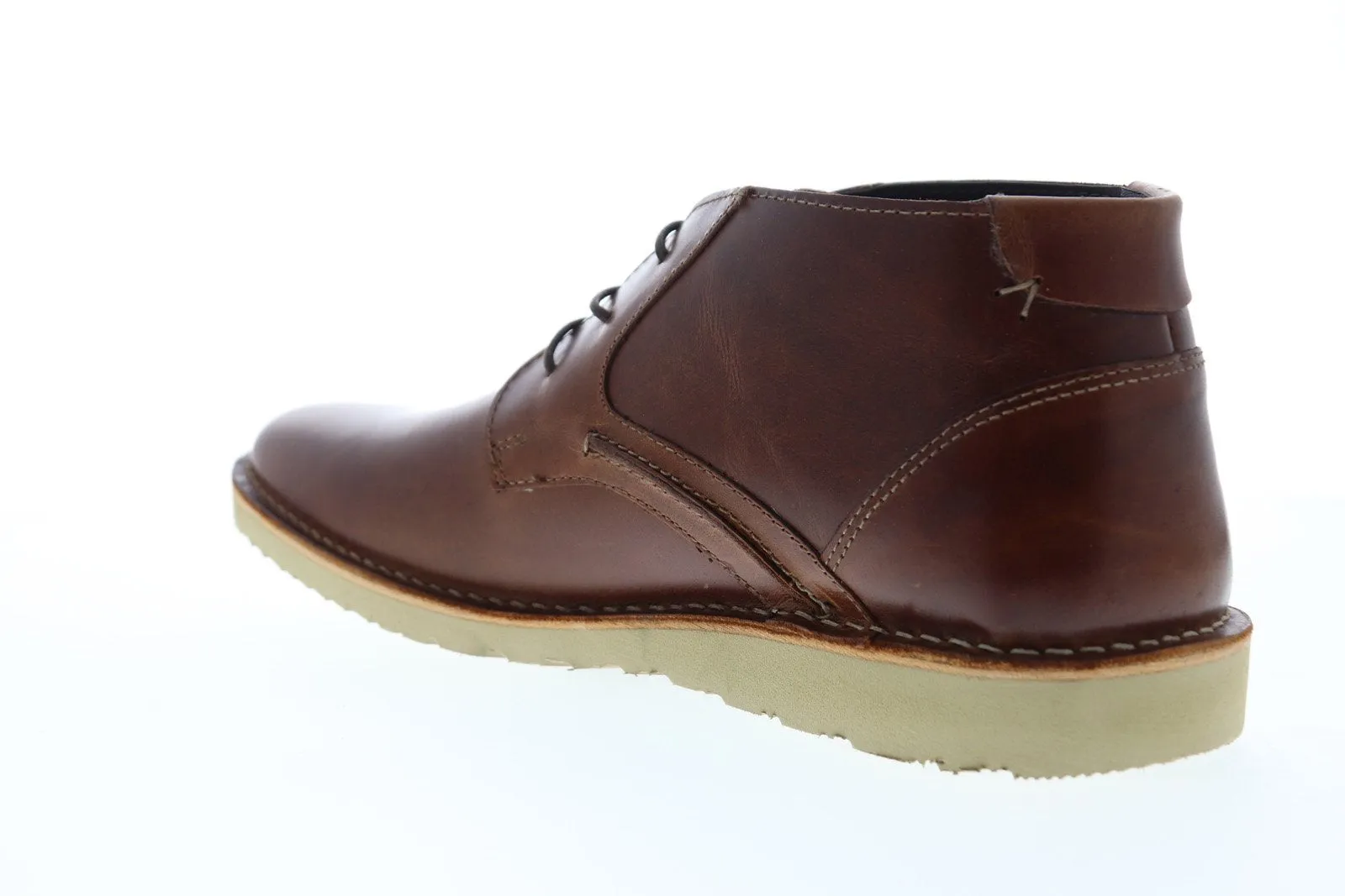 Brown Leather Lace Up Chukka Boots by Steve Madden for Men