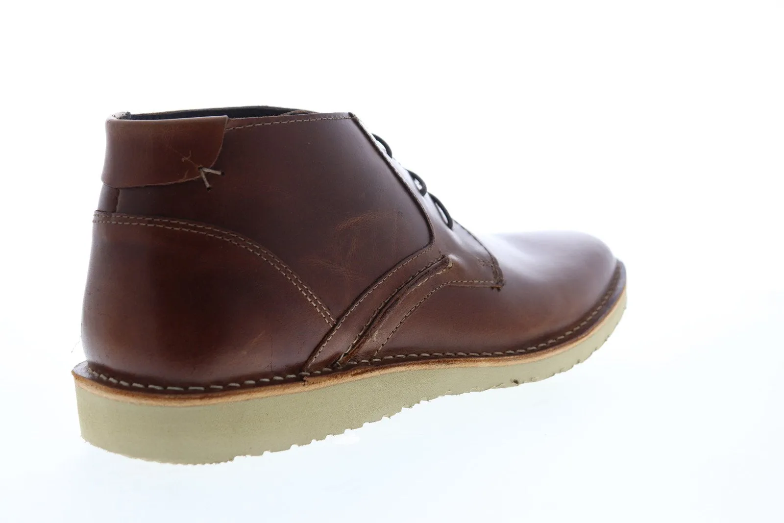 Brown Leather Lace Up Chukka Boots by Steve Madden for Men