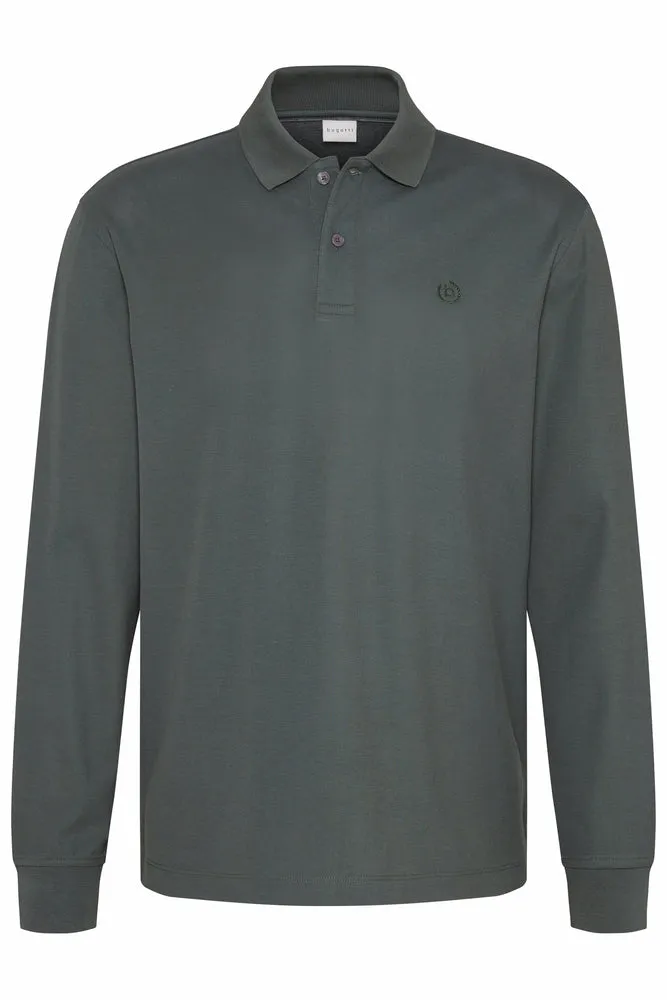 Bugatti Long Sleeve Polo Green