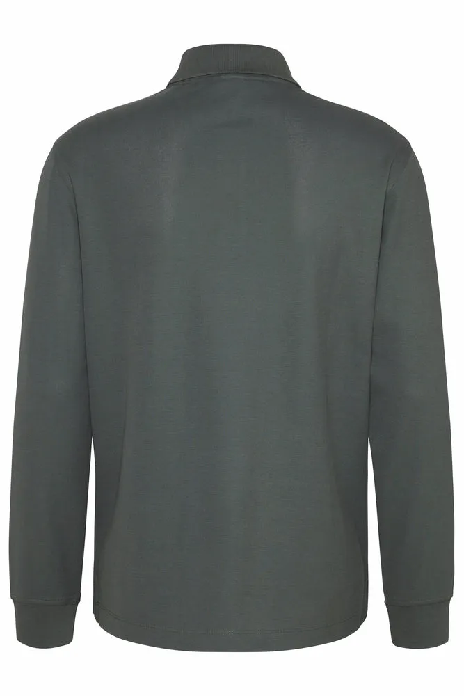 Bugatti Long Sleeve Polo Green