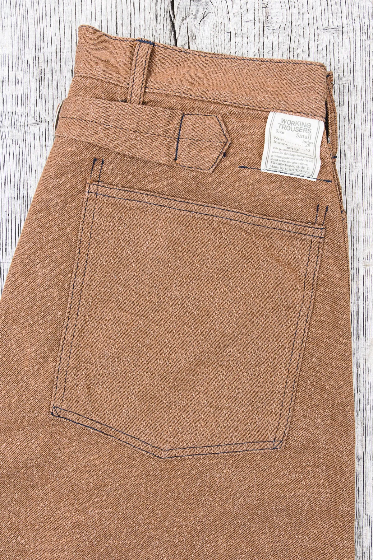 Buzz Rickson's Trousers Working Brown Denim