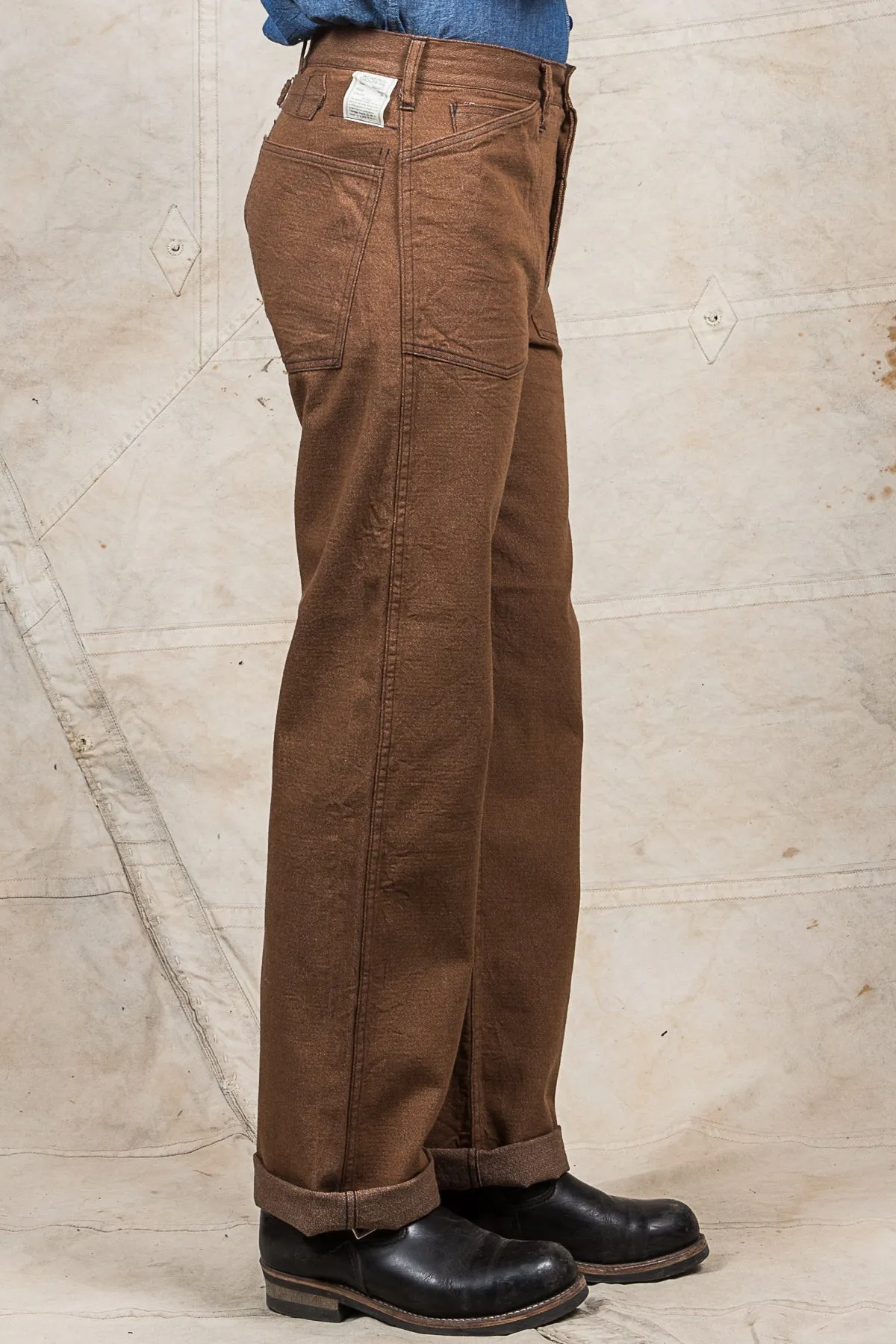 Buzz Rickson's Trousers Working Brown Denim