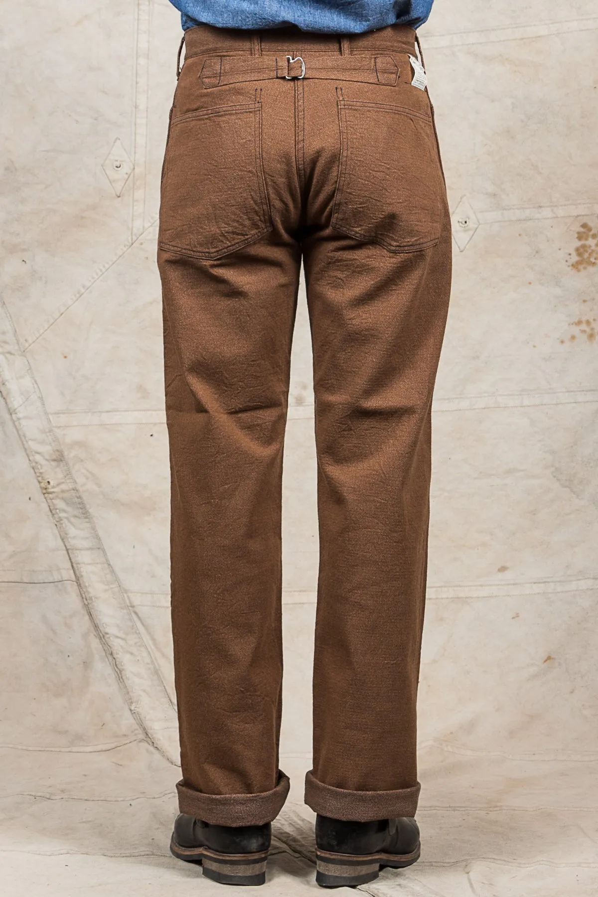 Buzz Rickson's Trousers Working Brown Denim