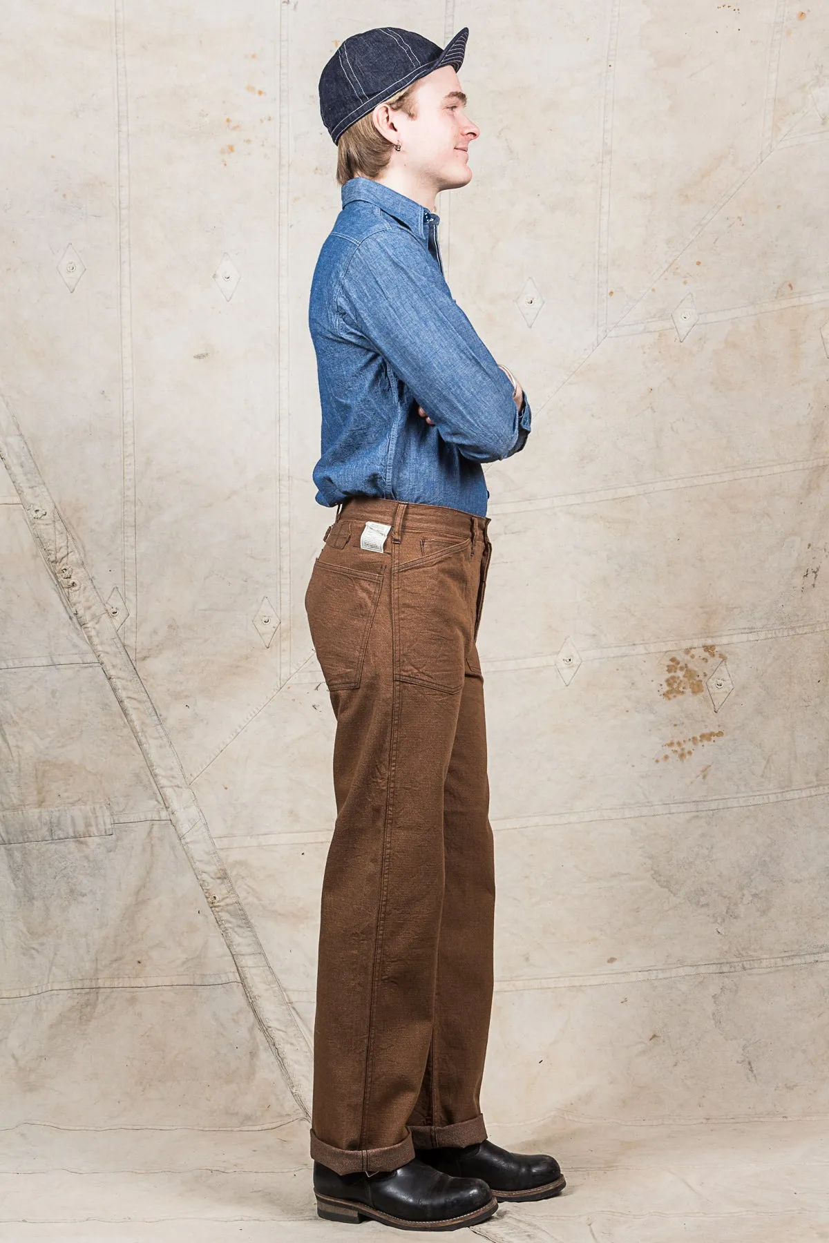 Buzz Rickson's Trousers Working Brown Denim