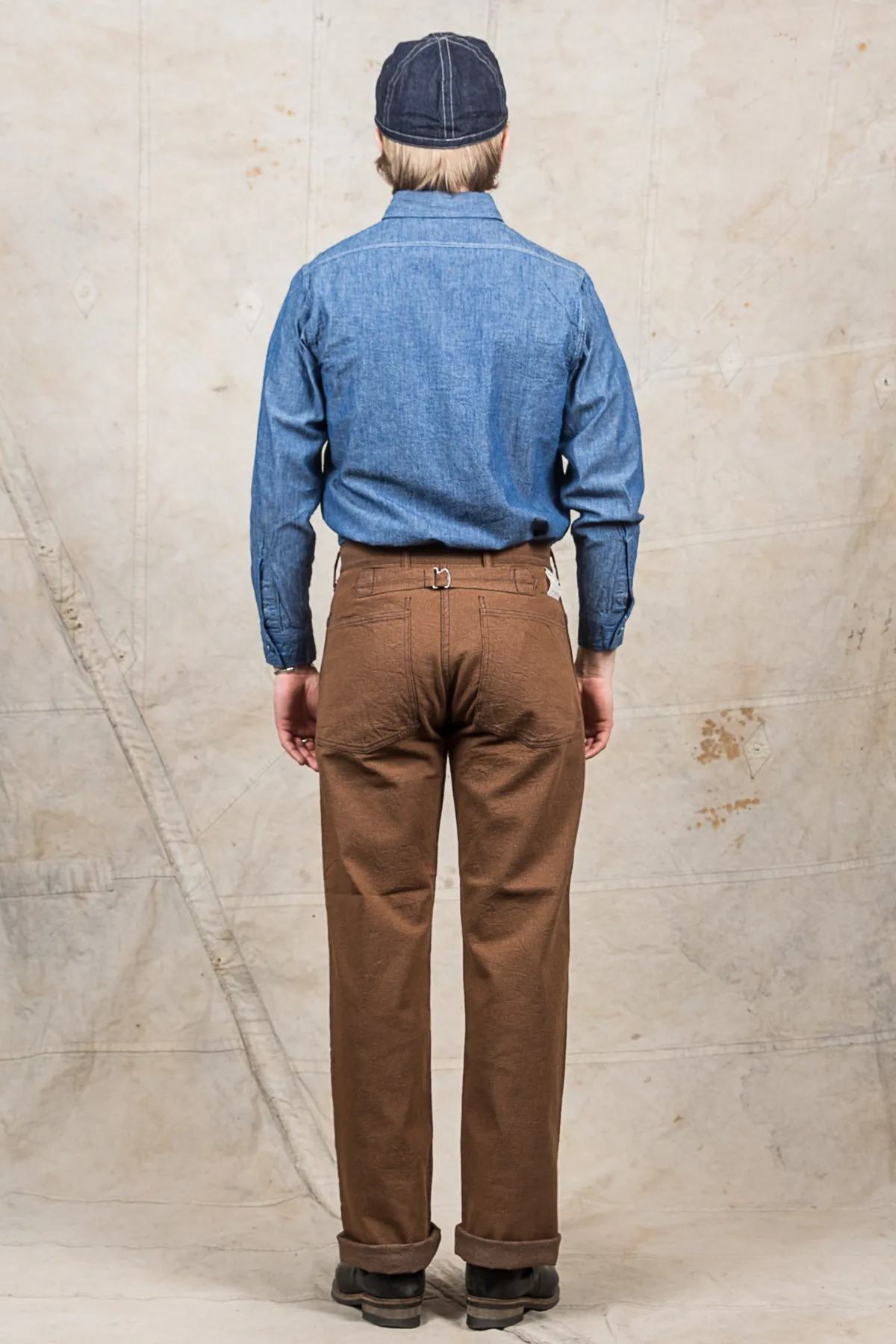 Buzz Rickson's Trousers Working Brown Denim