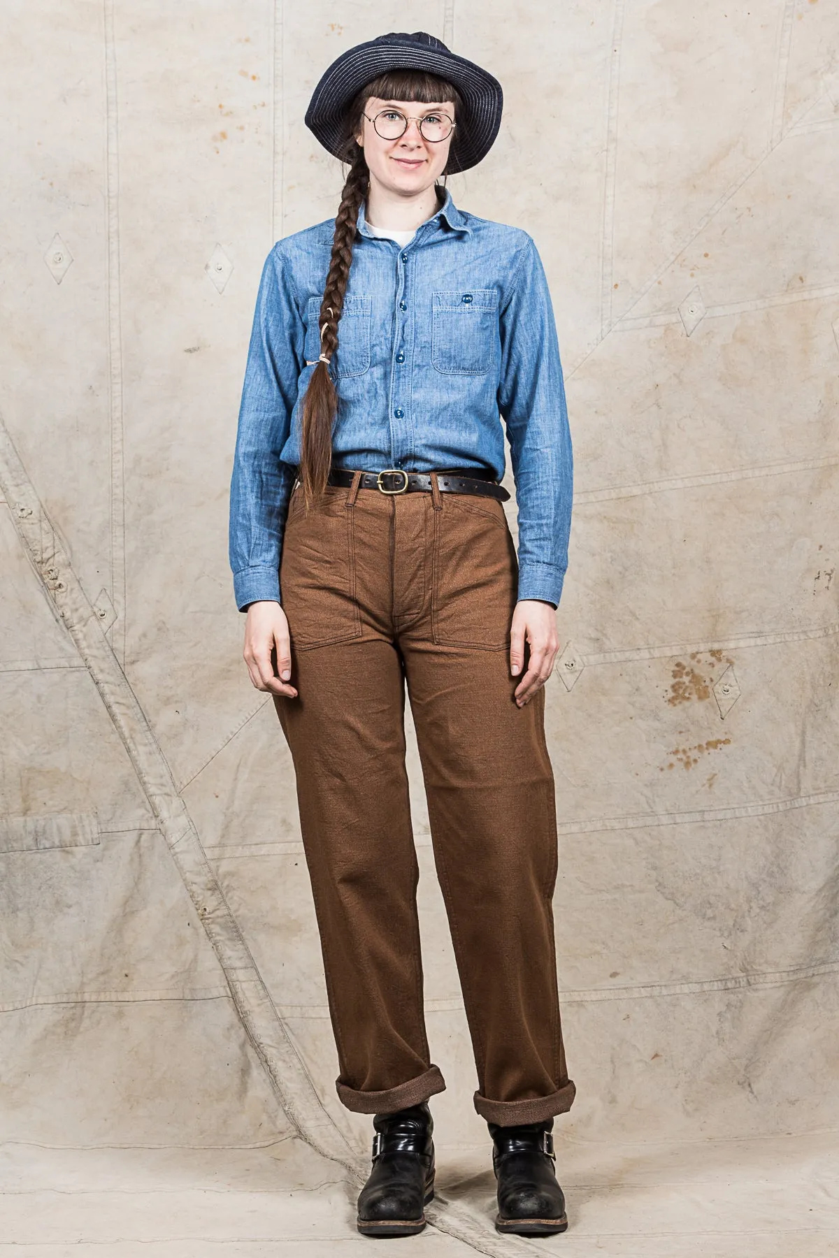 Buzz Rickson's Trousers Working Brown Denim