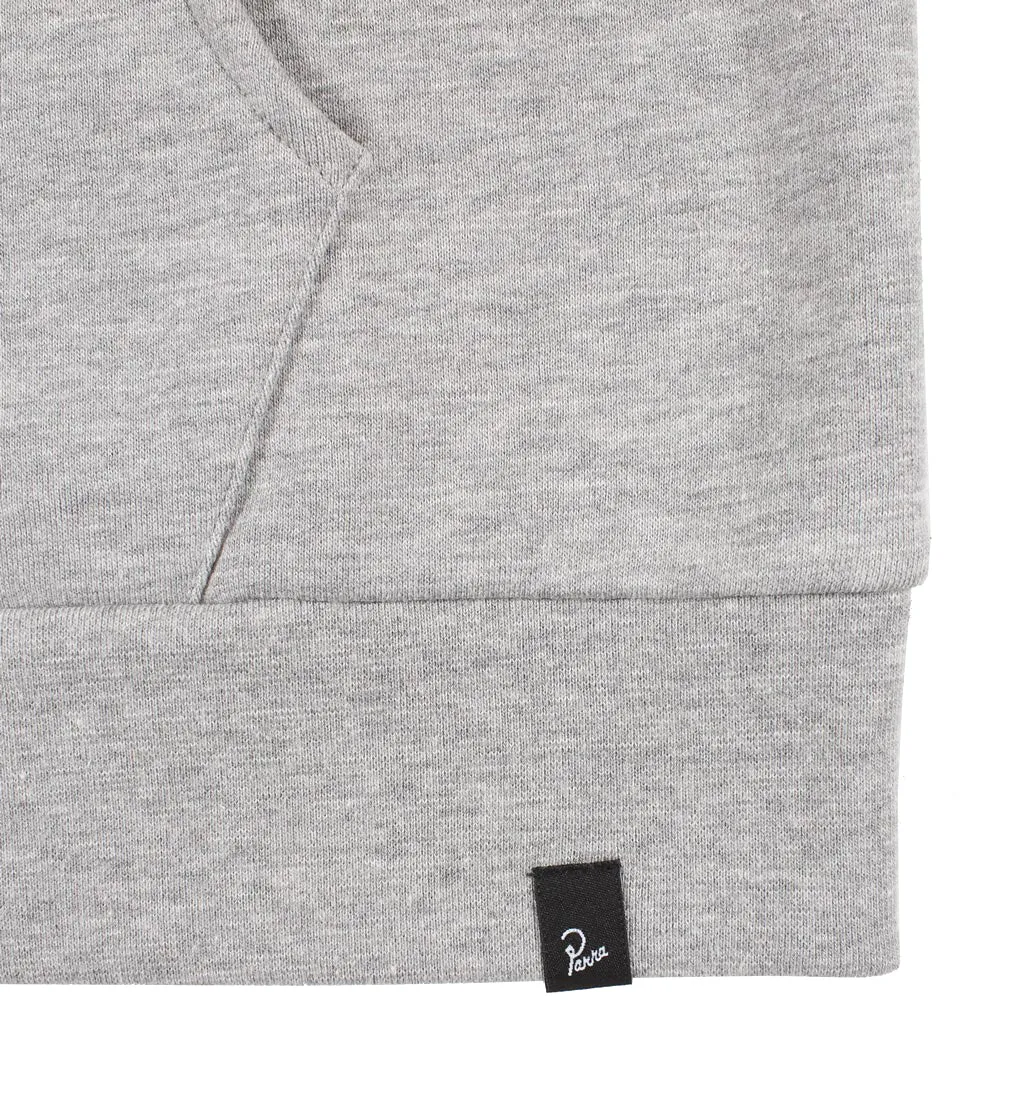 BY PARRA HOODED SWEATSHIRT JACKDAW LOGO // HEATHER GREY