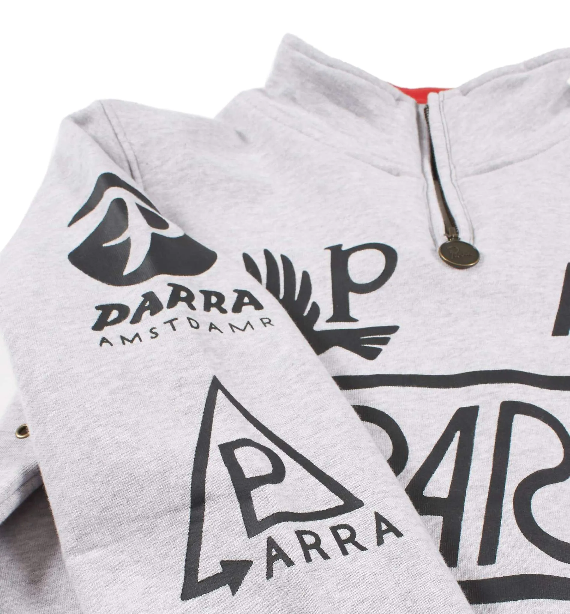 BY PARRA SPONSORED QUARTER ZIP SWEATSHIRT // ASH GREY