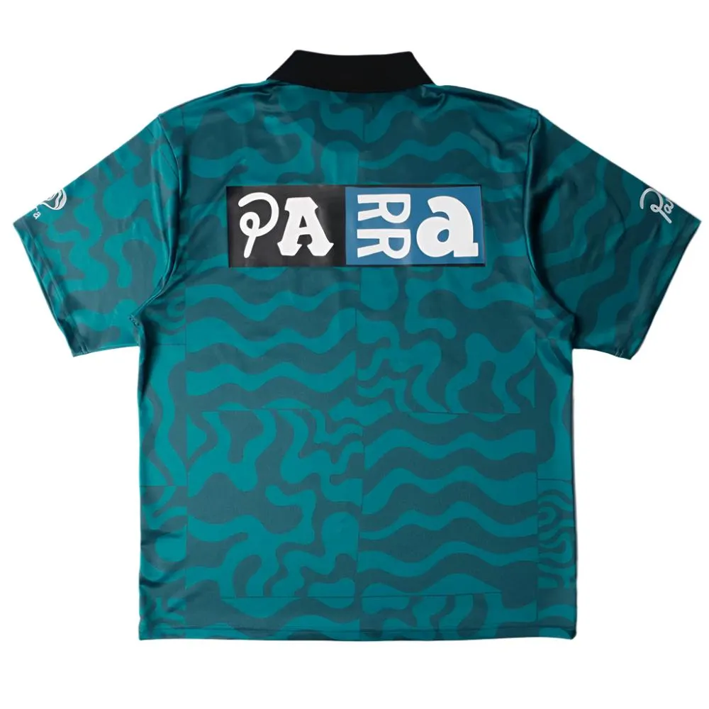 BY PARRA SPORT FLAGE POLO SHIRT // DEEP SEA GREEN