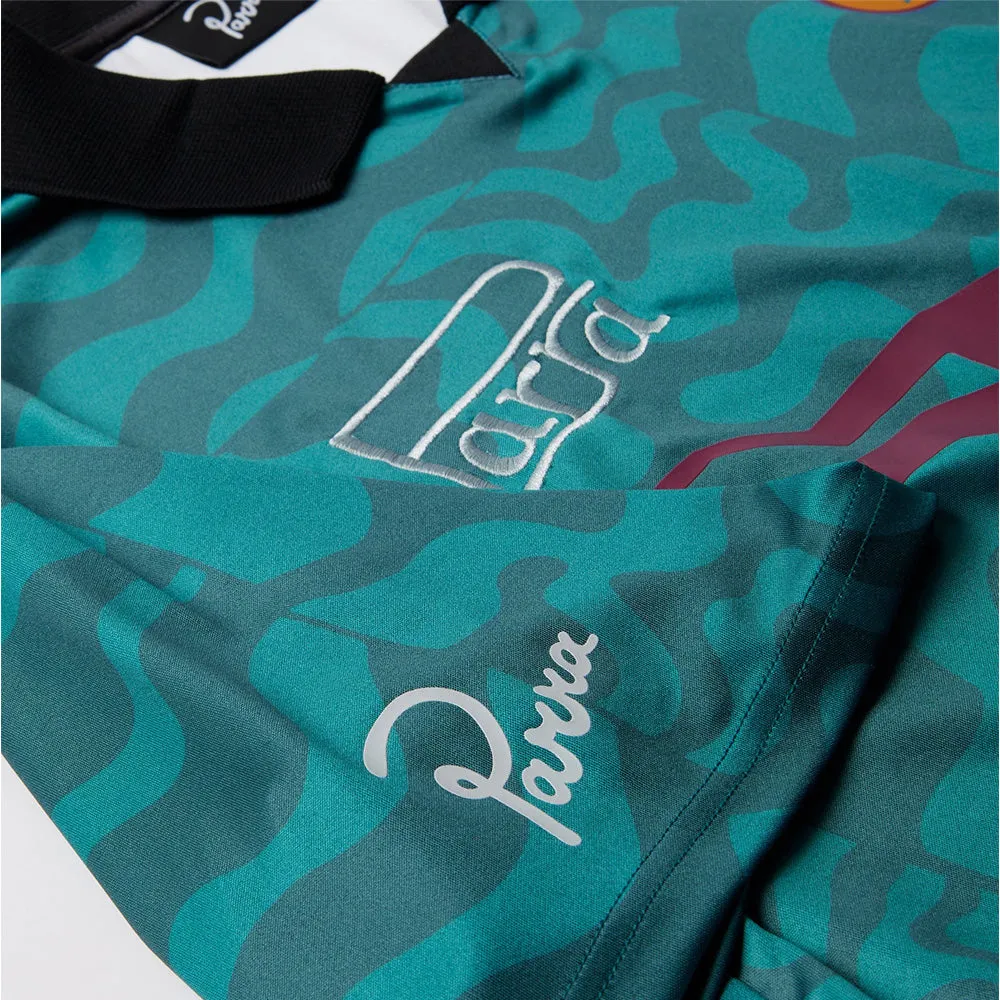 BY PARRA SPORT FLAGE POLO SHIRT // DEEP SEA GREEN