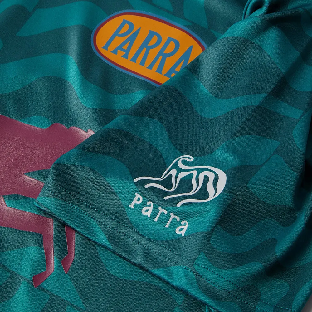 BY PARRA SPORT FLAGE POLO SHIRT // DEEP SEA GREEN