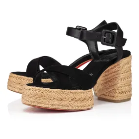 Calakala 85 mm Espadrilles - Suede and calf leather - Black - Women