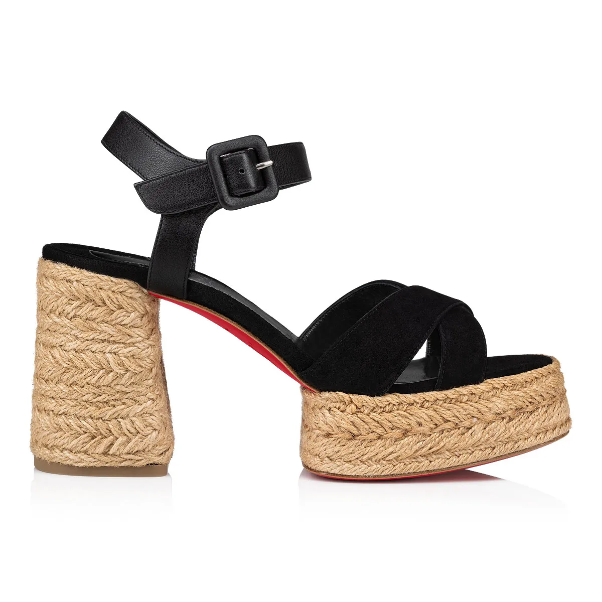 Calakala 85 mm Espadrilles - Suede and calf leather - Black - Women