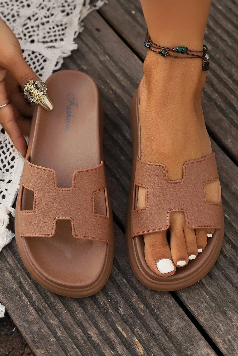 CANDACE Platform Slides in Black or Brown