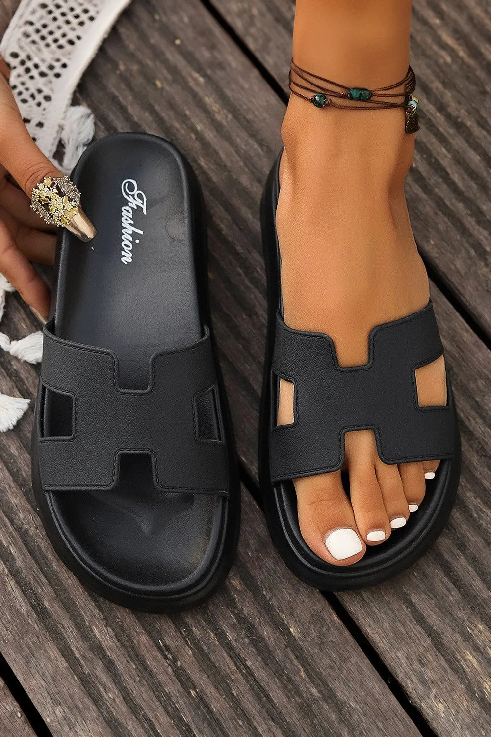 CANDACE Platform Slides in Black or Brown